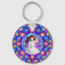 Mirabella im Farbenlicht – Kaleidoskop Mandala  Nyckelring