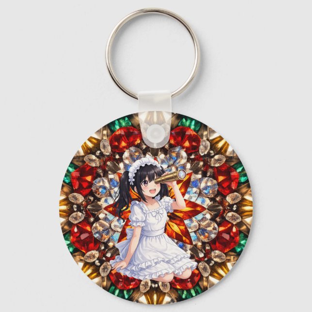 Mirabella in Gem Kaleidoscope – Sparkling Mandala  Nyckelring (Framsida)