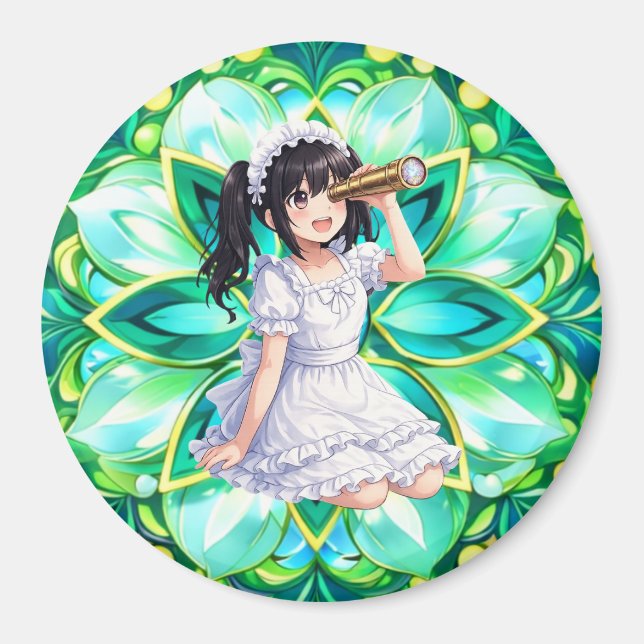 Mirabella in Green Light – Mandala Magnet (Framsidan)