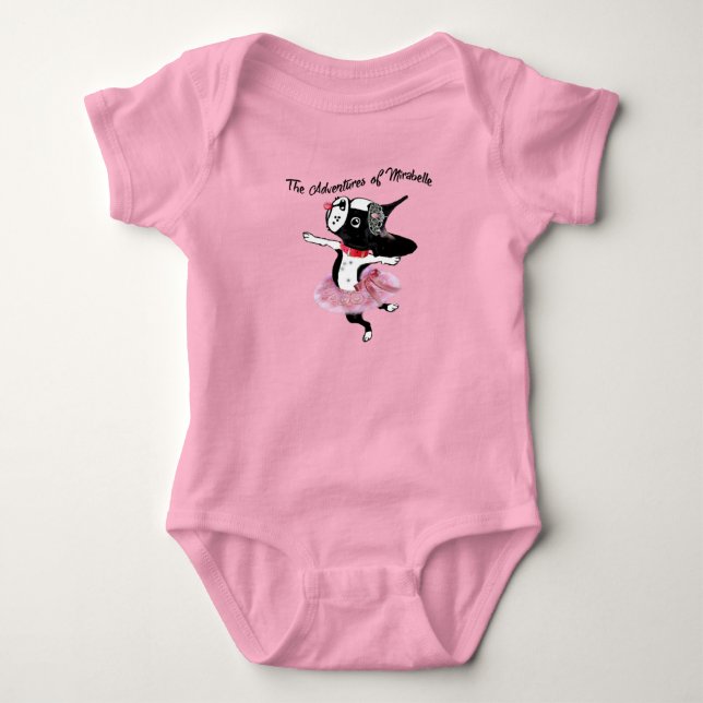 Mirabelle boston skräcker baby tutu ballerina b t shirt (Framsida)