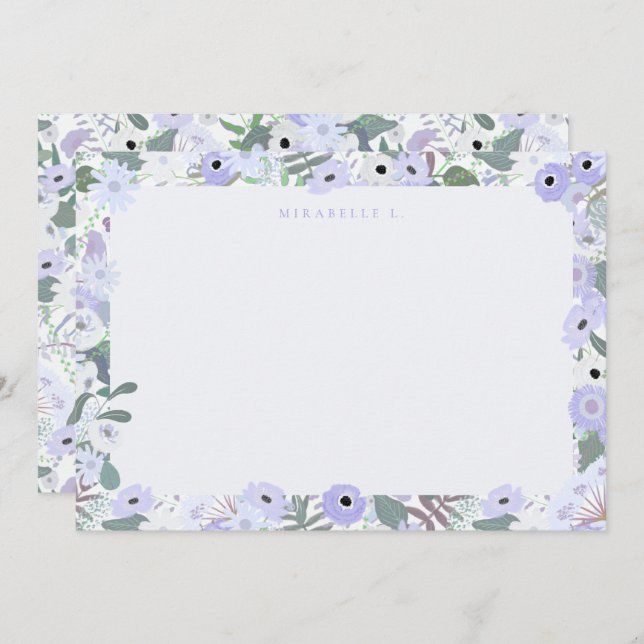 Mirabelle Flat Note Card i Lilac Anteckningskort (Fram/baksida)