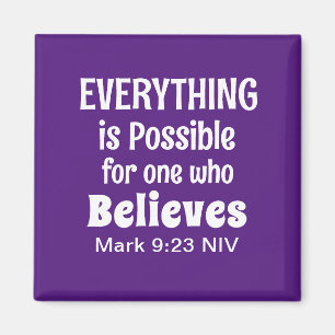 Miracle Bible Verse Christian Faith Lila Magnet