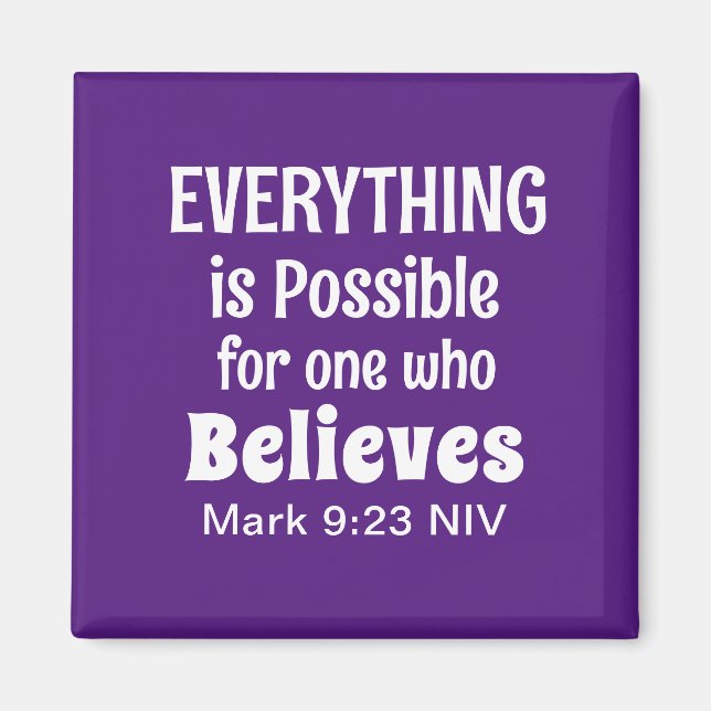 Miracle Bible Verse Christian Faith Lila Magnet (Framsidan)