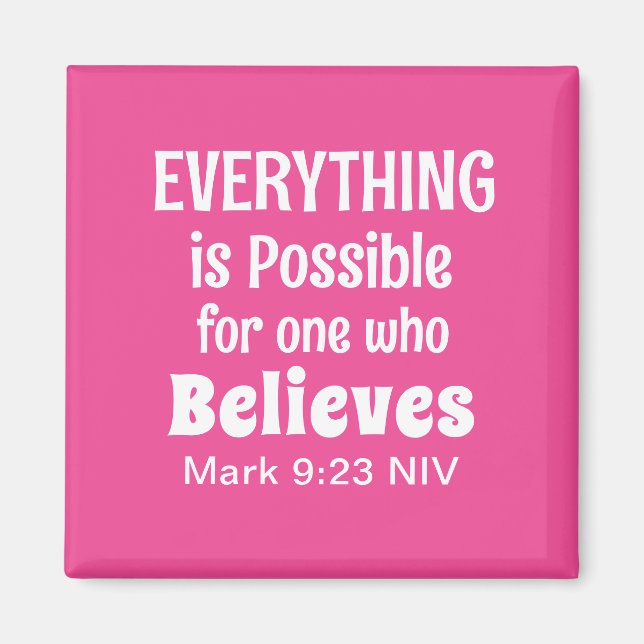 Miracle Bible Verse Christian Faith Rosa Magnet (Framsidan)