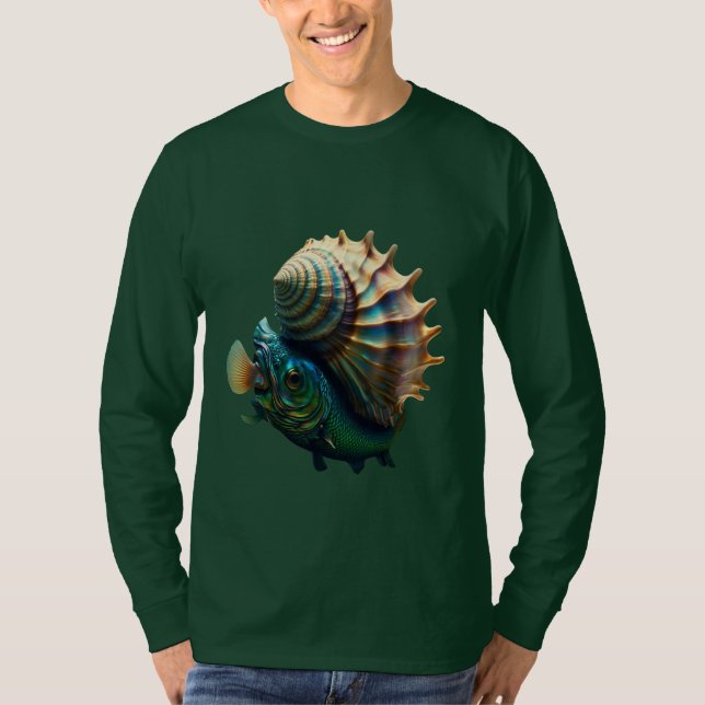 Miracle Fish and Conch" Basic Långärmad T-Shirt (Framsida)