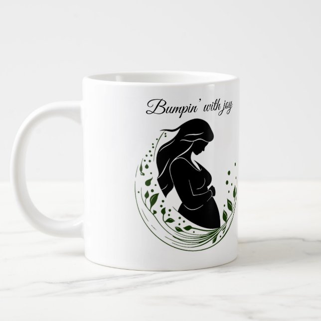 Miracle in Motion – Parents-to-Be Line Art Mug 🤍 Jumbo Mugg (Vänster)