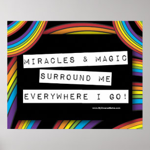 Miracle Magic LGBT Rainbow med positiv bekräftelse Poster