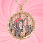 Miracle of Bl. Imelda Lambertini (Detail; VVP 010) Guldpläterat Halsband<br><div class="desc">Born i en ädel familj av Bologna, Italien, Blsed Imelda Lambertini (1322-1333) var ett precociöst religiösa barn ägnat åt St Agnes of Roma, Mary, Queen of Heaven och Heligan Eucharist. Vid fem års ålder byggde hon ett andningsorgan i sitt hem. Vid nio års ålder gick hon in i en Dominikanska...</div>