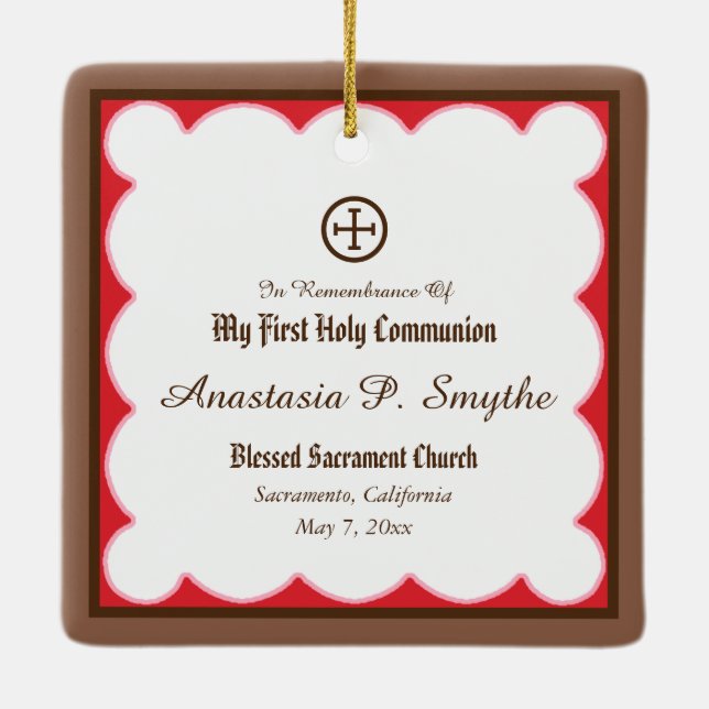 Miracle of Bl. Imelda Lambertini (VVP 010) Julgransprydnad Keramik (Baksida)