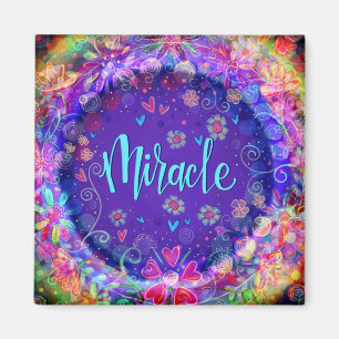 Miracle Söt Lila Blommigt Modern Inspirief Magnet