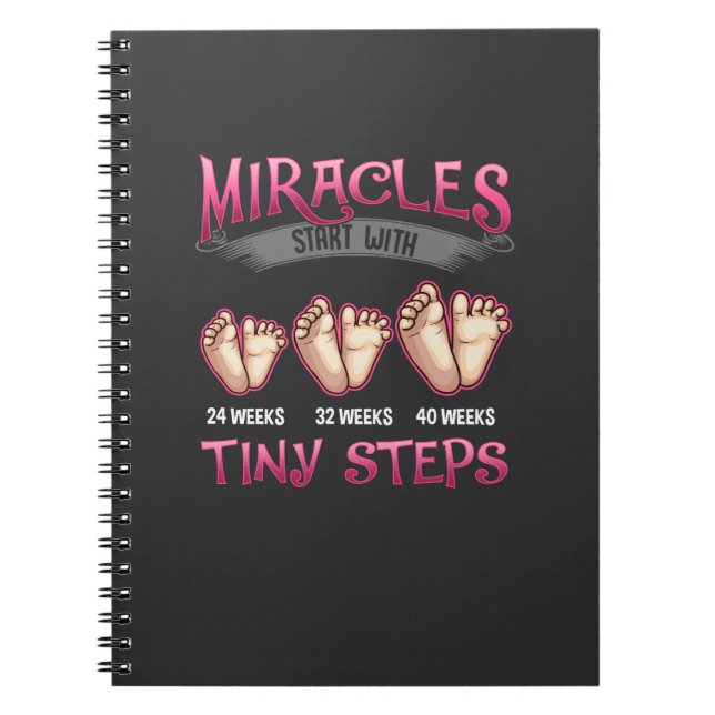 Miracles börjar med små steg Nicu Nurse Life Anteckningsbok (Framsidan)