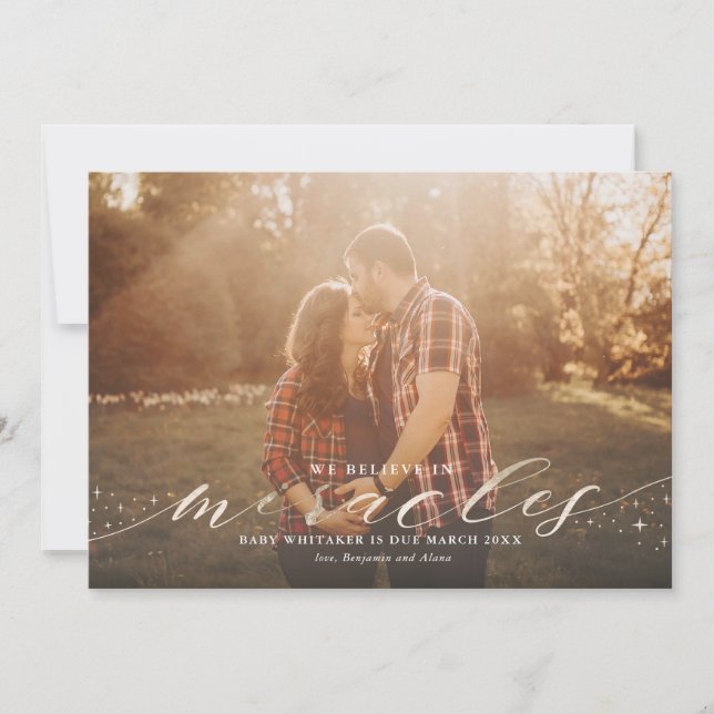 Miracles Faux Gold Foil Gravid annons Meddelande (Framsida)