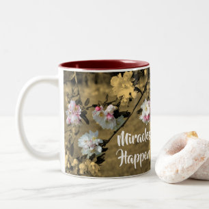 Miracles händer Blommar inspirationsinriktat Ord Två-Tonad Mugg