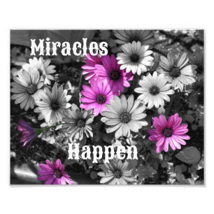 Miracles händer Daisy Flowers Inspirational Fototryck