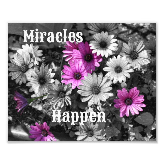 Miracles händer Daisy Flowers Inspirational Fototryck (Framsidan)