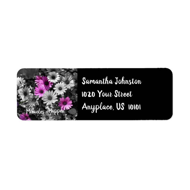 Miracles händer Daisy inspiration Adress Returadress Etikett (Framsidan)