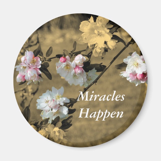 Miracles händer Flowers Motivational Magnet (Framsidan)