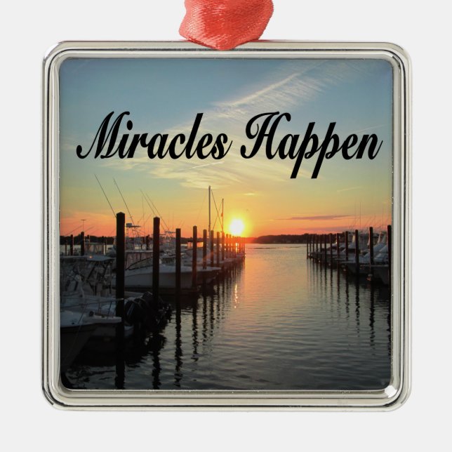 MIRACLES HÄNDER SUNSET FOTO DESIGN JULGRANSPRYDNAD METALL (Framsidan)
