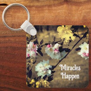 Miracles Hänger Vår Blommar  inspiration Nyckelring
