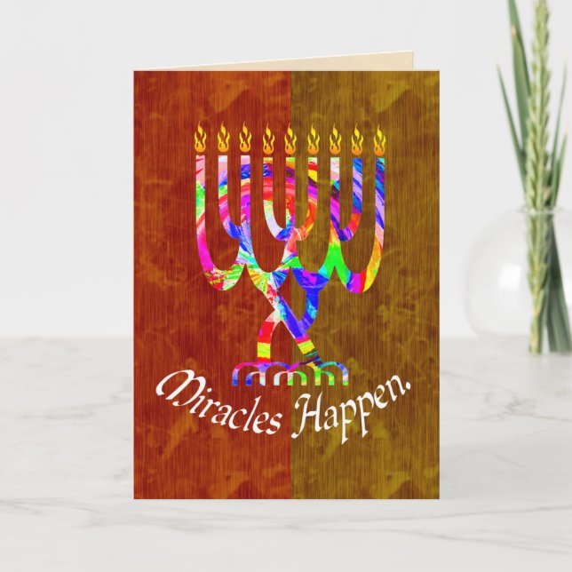 Miracles Happen Menorah Cards Helgkort (Framsida)