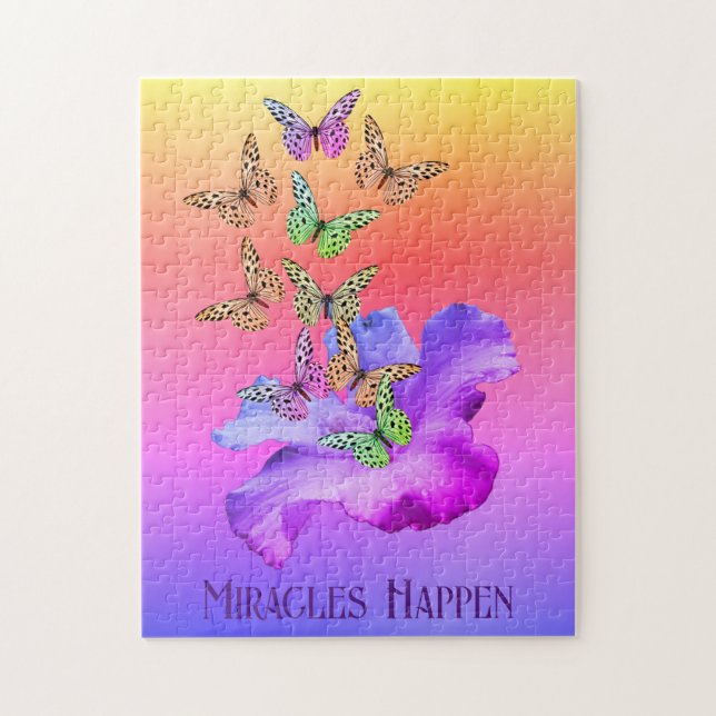 Miracles Hibiscus Butterflies inspirationell Pussel (Vertikal)