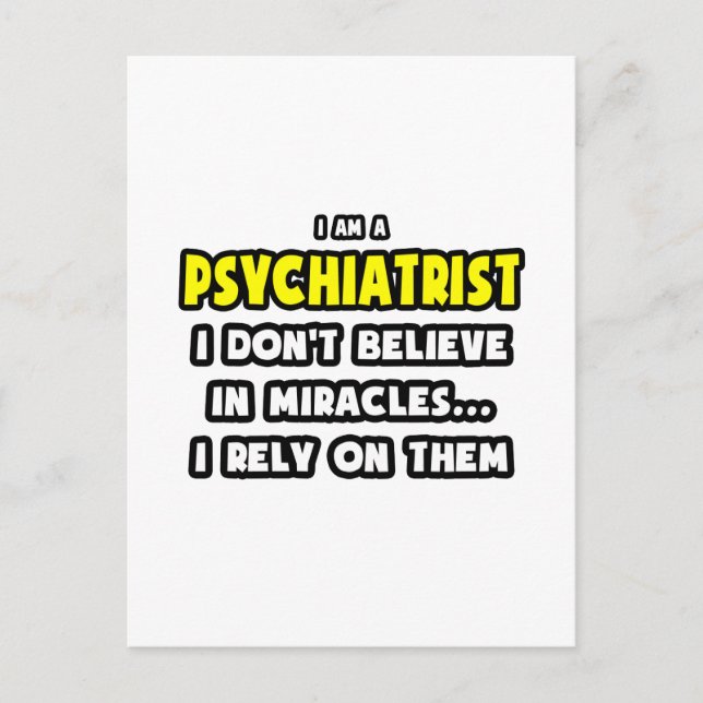 Miracles och Psychiatrists ...Lustigt Vykort (Framsida)