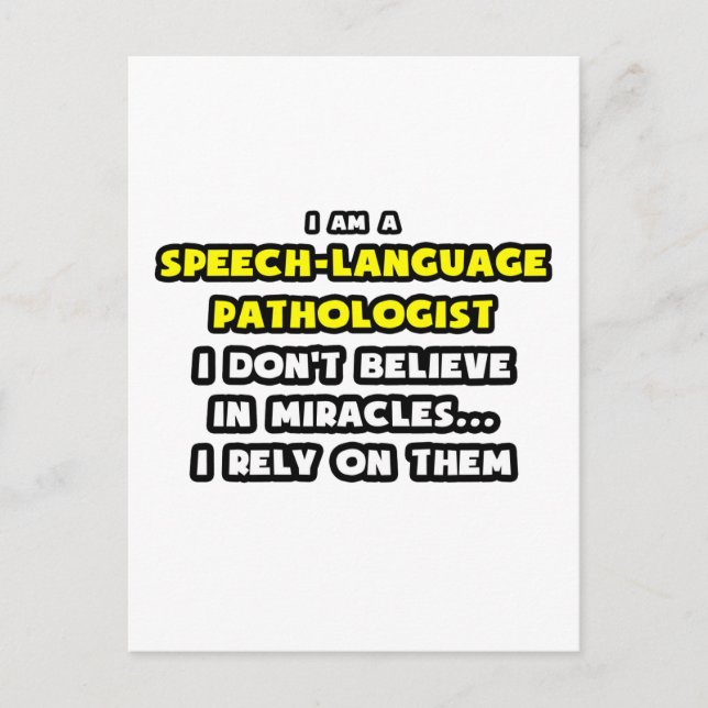 Miracles och Tal-språkiga patologer Vykort (Framsida)