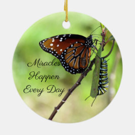 Miracles Ornament-Butterfly/Caterpelare - Julgransprydnad Keramik