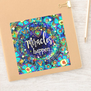 Miracles uppträder Söt Blue Blommigt Inspiritivity Klistermärken