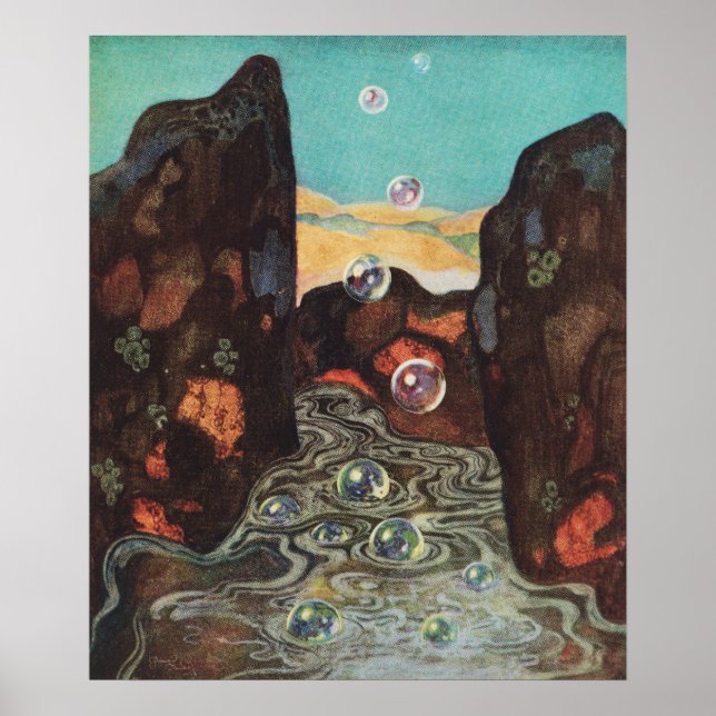 Miraculösa bubblor av Edmund Dulac Poster (Framsidan)