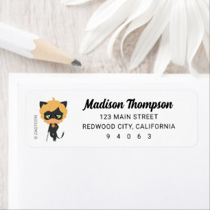 Miraculous Cat Noir Chibi Birthday Returadress Etikett