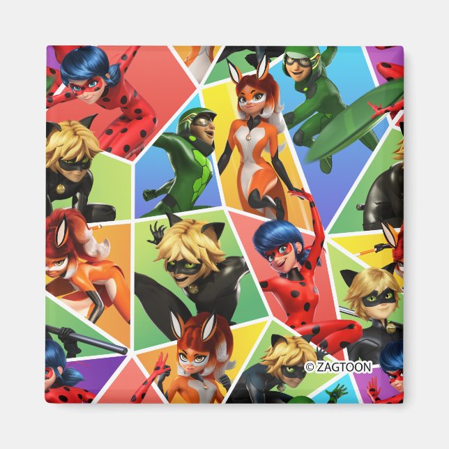 Miraculous Colorful Character Mönster Magnet (Framsidan)