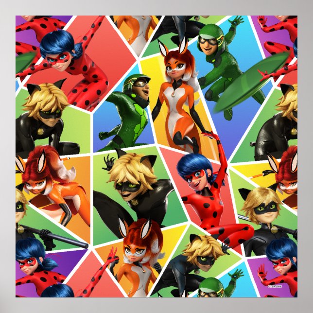 Miraculous Colorful Character Mönster Poster (Framsidan)