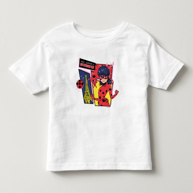 Miraculous Comic Ladybug Parisiska sättet T Shirt (Framsida)