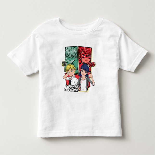 Miraculous Comic Marinette & Adrien Sanna färger T Shirt (Framsida)