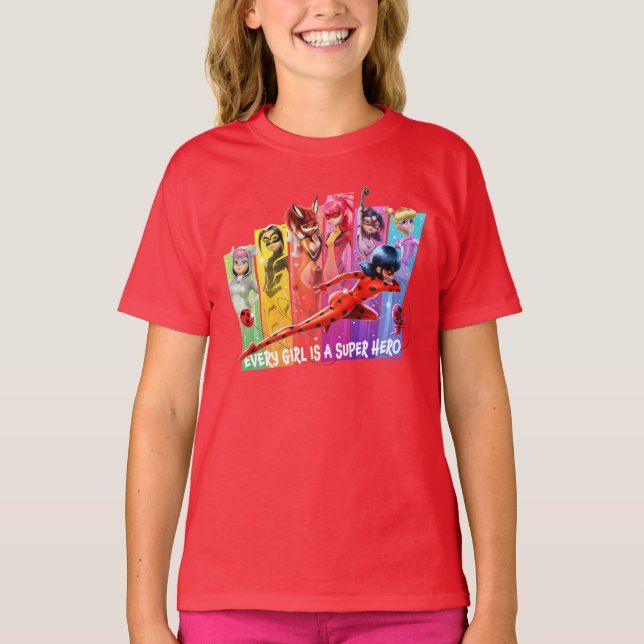 Miraculous Girls | Varje flicka är en Toppen Hero T Shirt (Framsida)