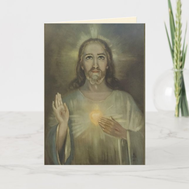 Miraculous Helig Heart of Jesus Card Blank Inside Kort (Framsida)