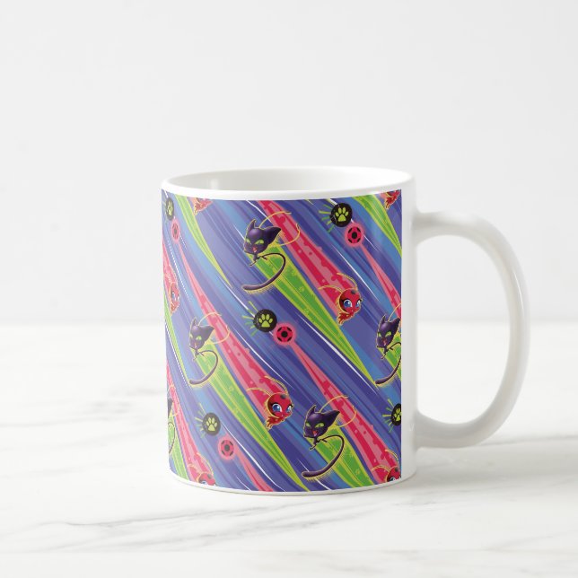 Miraculous Kwamis Tikki & Plagg Mönster Kaffemugg (Höger)