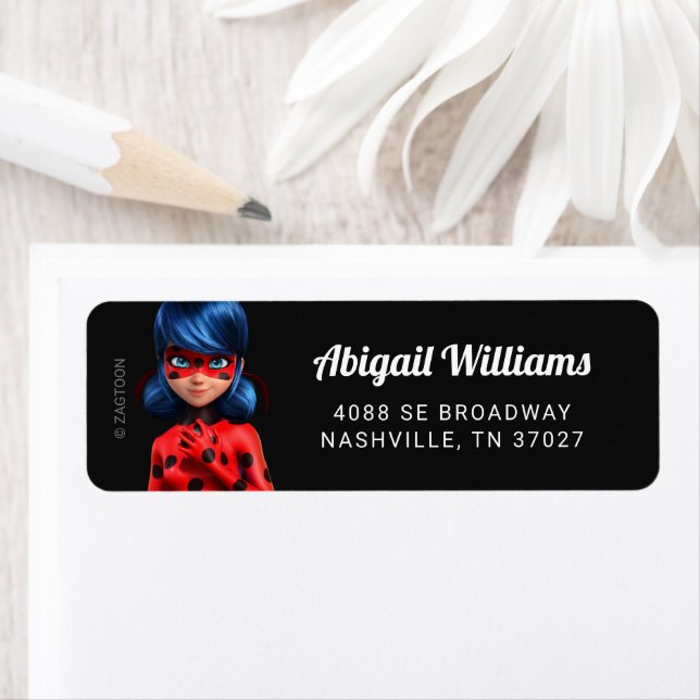 Miraculous Ladybug Birthday Returadress Etikett (Insitu)