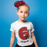 Miraculous Ladybug & Cat Noir 6e Birthday T Shirt<br><div class="desc">Fira ditt barns födelsedag med den här fantastisk-födelseskjortan med Ladybug från Miraculous! Anpassa genom att lägga till ditt barns namn!</div>