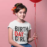 Miraculous Ladybug & Cat Noir Birthday Girl T Shirt<br><div class="desc">Fira ditt barns födelsedag med den här fantastisk-födelseskjortan med Ladybug från Miraculous!</div>