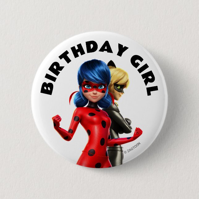 Miraculous Ladybug & Cat Noir Birthday Knapp (Framsida)