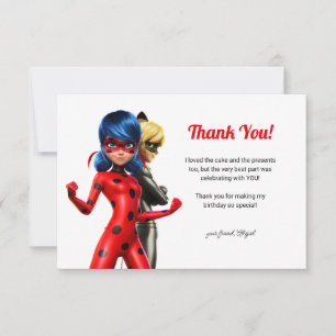 Miraculous Ladybug & Cat Noir Birthday Tack Kort
