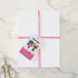 Miraculous Ladybug & Cat Noir Chibi Birthday Presentetikett