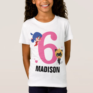 Miraculous Ladybug & Cat Noir Chibi Birthday T Shirt