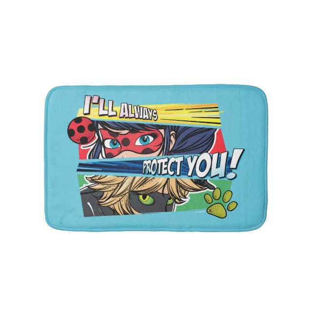 Miraculous Ladybug & Cat Noir skyddar dig alltid Badrumsmatta (Framsidan)