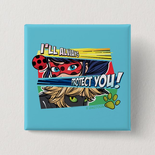 Miraculous Ladybug & Cat Noir skyddar dig alltid Knapp (Framsida)