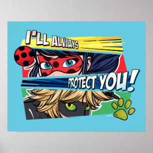 Miraculous Ladybug & Cat Noir skyddar dig alltid Poster