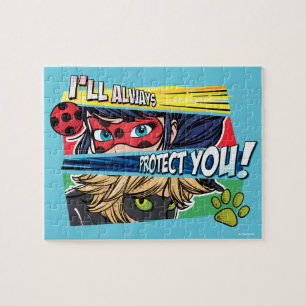 Miraculous Ladybug & Cat Noir skyddar dig alltid Pussel
