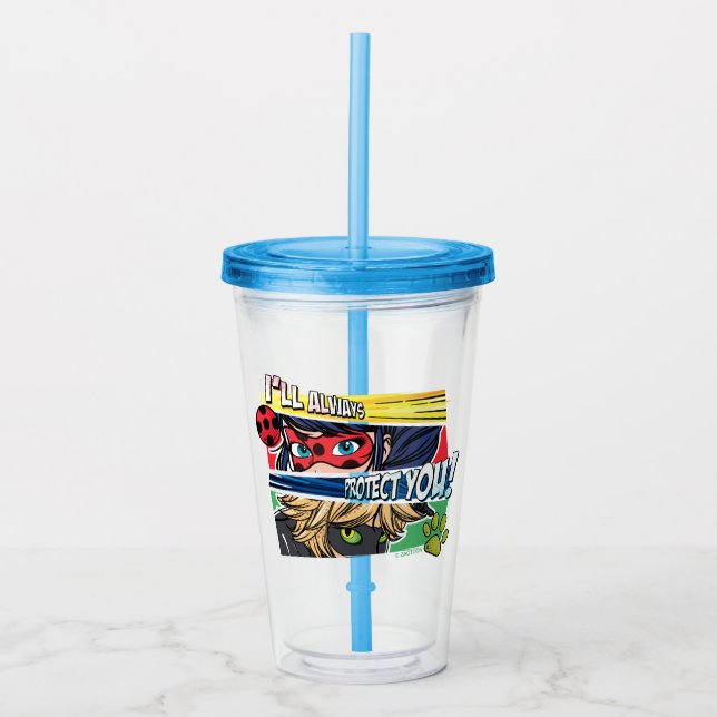 Miraculous Ladybug & Cat Noir skyddar dig alltid Take Away Mugg (Framsida)